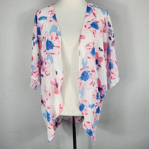 Women's Floral Sheer Lightweight Beachy Boho Festival Whimsical Kimono